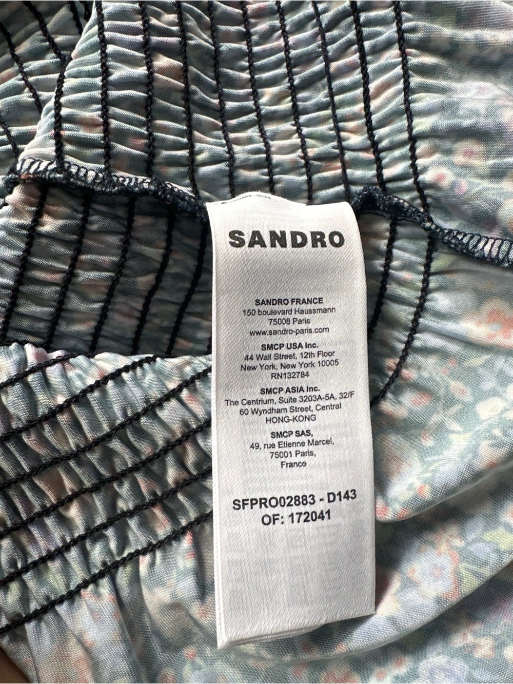 Sandro Paris "Pinelle" Smocked Floral Open Back Mini Dress - Picture 7 of 8